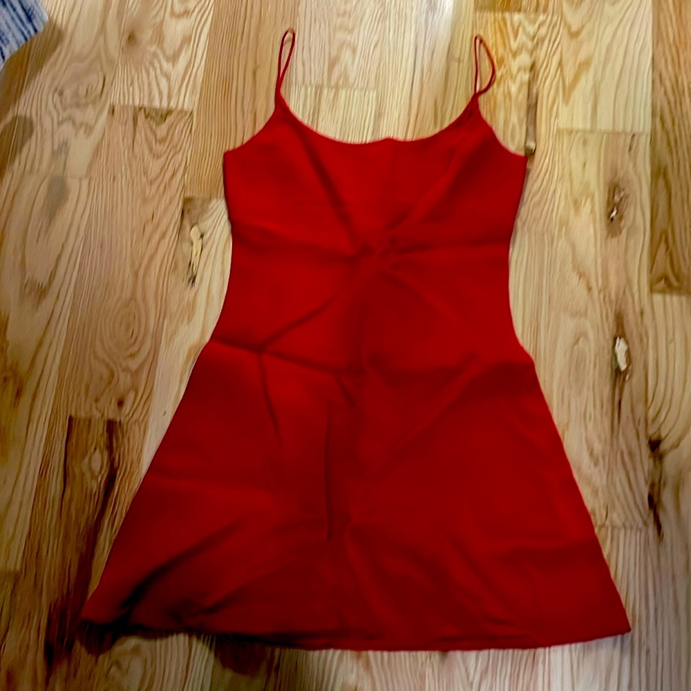 Vintage Ann Taylor silk red spaghetti strap dress from the 90s